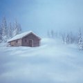 Motiv Hütte im Schnee | Motive cottage in the snow 400 x 300 cm